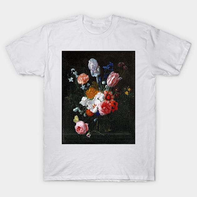 Nicolaes van Veerendael A Bouquet of Flowers in a Crystal Vase T-Shirt by pdpress